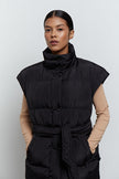 Oversized quilted vest in black