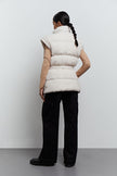 Oversized quilted vest in blue