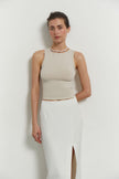 Jersey top in cream