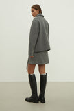 Black short wool coat with patch pockets