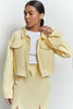 Short cotton jacket in yellow