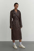 Faux leather oversized trenchcoat in chocolate/black