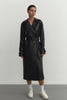 Faux leather oversized trenchcoat