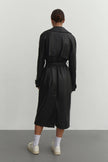 Faux leather oversized trenchcoat
