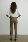 Faux leather pants in cream