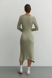 Jersey midi dress with figured cut