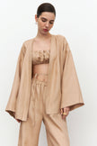 Linen kimono cape with belt