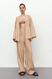 Linen kimono cape with belt