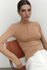 Longsleeve textured in nude/milk