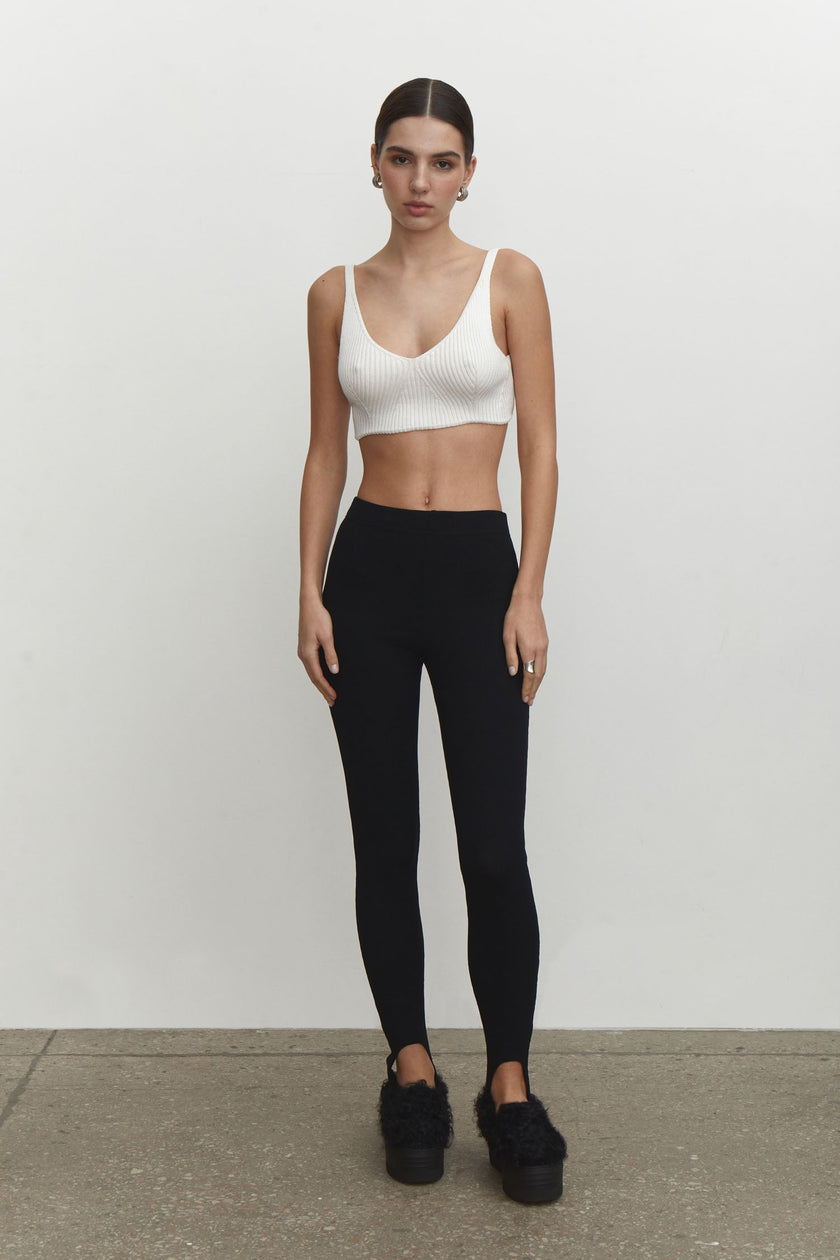 Knitted crop top in milk/cappuccino