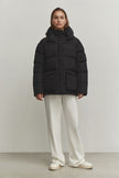 Boyfriend style winter jacket in blue
