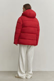 Boyfriend style winter jacket in red