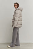 Boyfriend style winter jacket in red