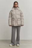 Boyfriend style winter jacket in red