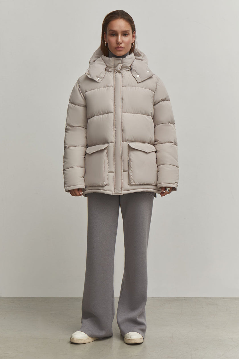 Boyfriend style winter jacket in red